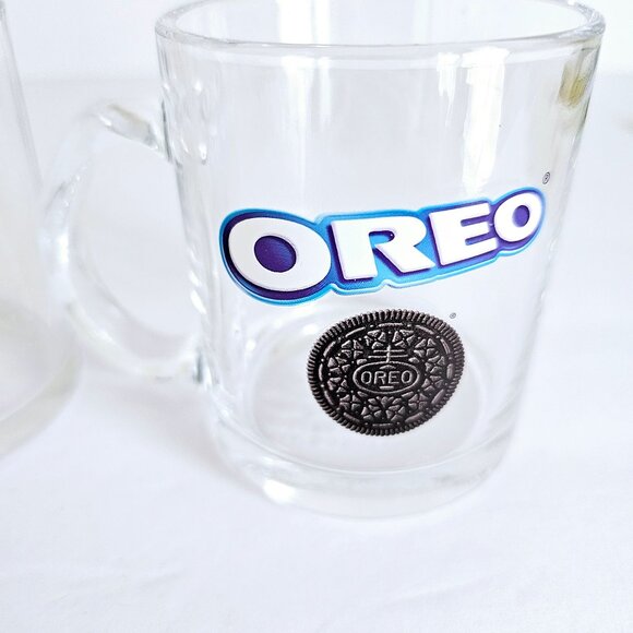 Vtg Oreo Dunking Glass Mug Set Of 2 Collectible 12 Oz By Frankford Candy~F187.2 - Picture 3 of 8